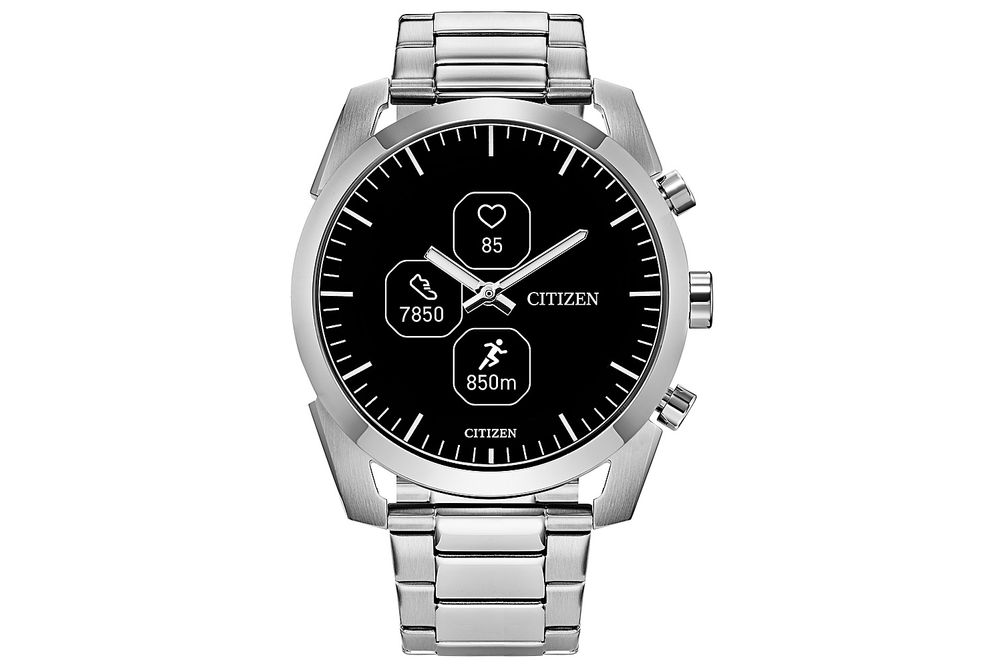 Citizen - CZ Smart Unisex Hybrid 42.5mm Stainless Steel Smartwatch with Silvertone Stainless Steel