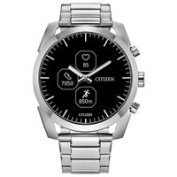 Citizen - CZ Smart Unisex Hybrid 42.5mm Stainless Steel Smartwatch with Silvertone Stainless Steel