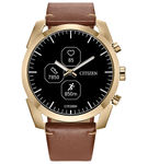 Citizen - CZ Smart Unisex Hybrid 42.5mm Goldtone IP Stainless Steel Smartwatch with Brown Leather S