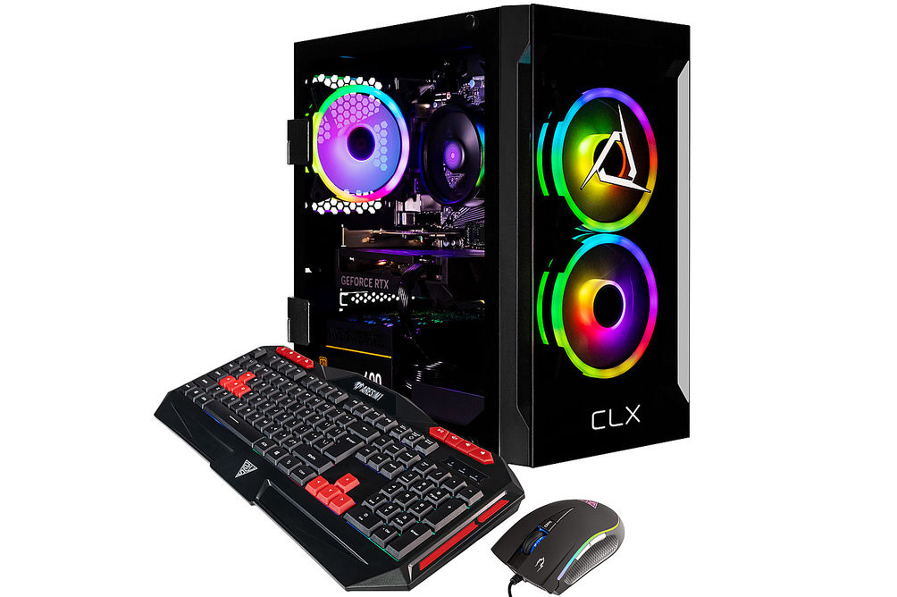 CLX - SET Gaming Desktop - AMD Ryzen 5 5500 - 16GB DDR4 3600 Memory - GeForce RTX 4060 - 1TB NVMe M