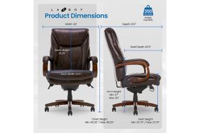 La-Z-Boy - Big & Tall Bonded Leather Executive Chair - Coffee Brown