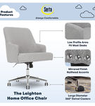 Serta - Leighton Fabric Home Office Chair - Light Gray