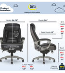 Serta - Lautner Executive Office Chair - Black with Gray Mesh