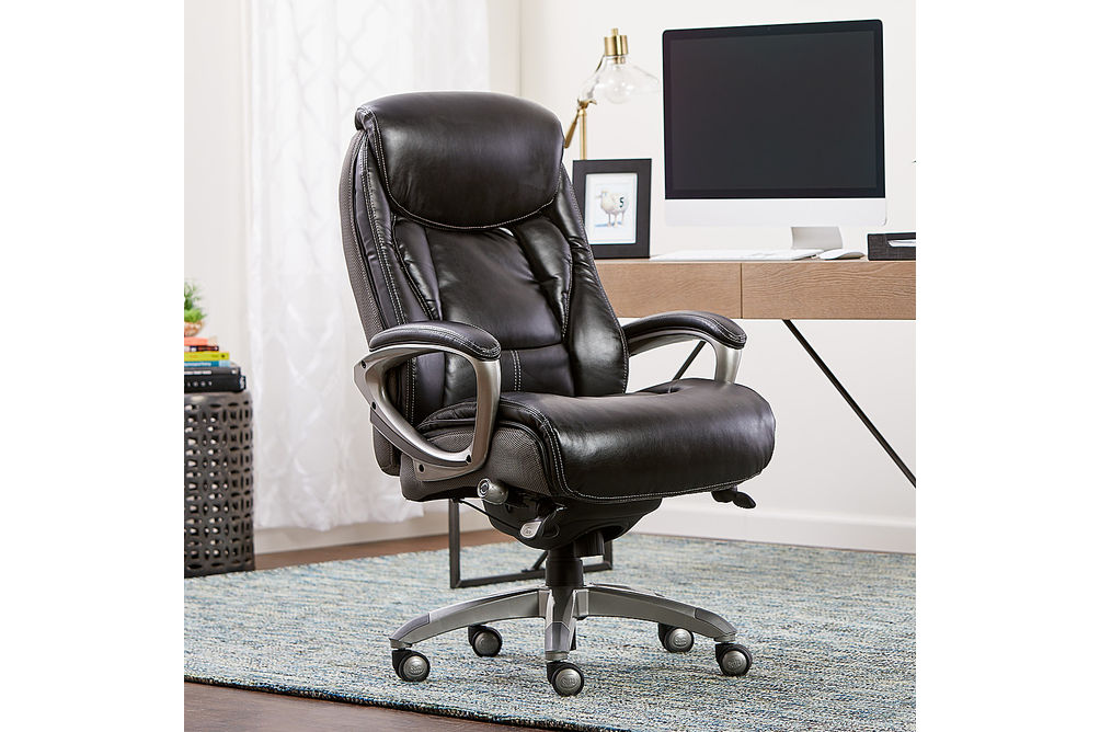 Serta - Lautner Executive Office Chair - Black with Gray Mesh