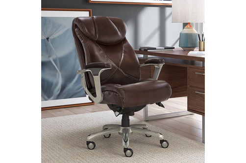 La-Z-Boy - Cantania Bonded Leather Executive Office Chair - Coffee Brown