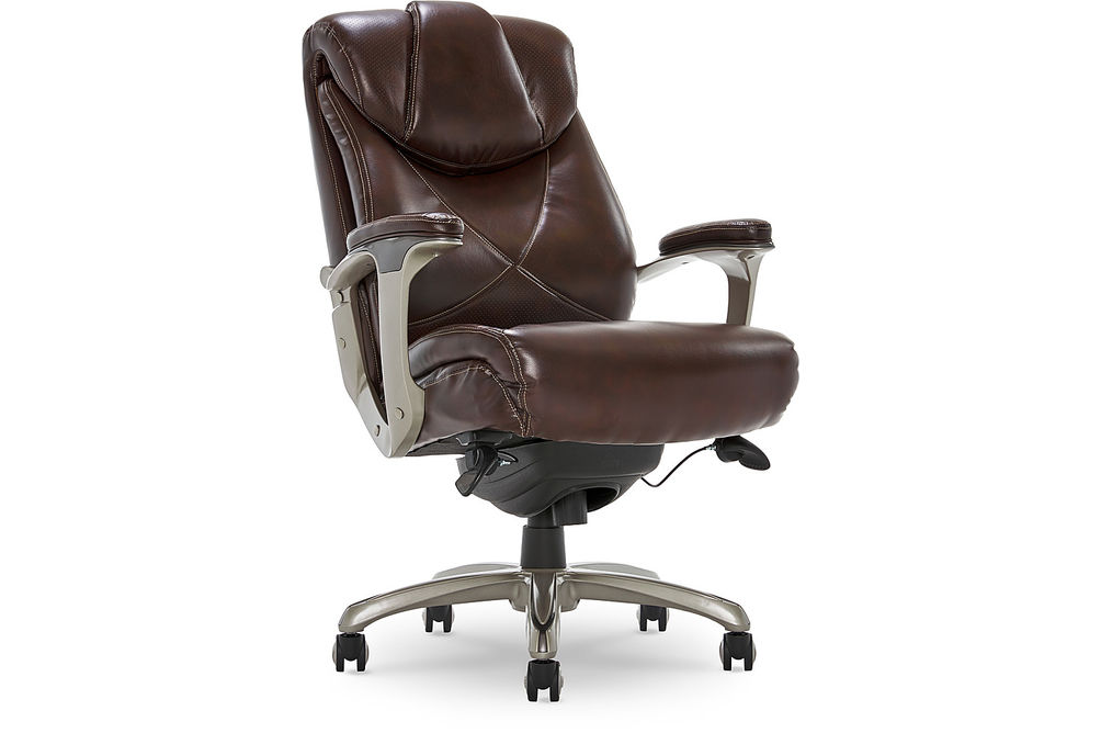 La-Z-Boy - Cantania Bonded Leather Executive Office Chair - Coffee Brown