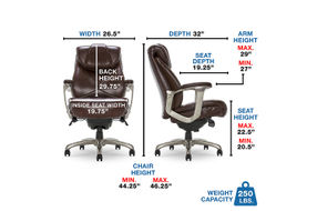 La-Z-Boy - Cantania Bonded Leather Executive Office Chair - Coffee Brown