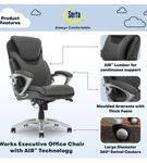 Serta - Bryce Bonded Leather Executive Office Chair - Gray