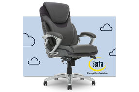 Serta - Bryce Bonded Leather Executive Office Chair - Gray