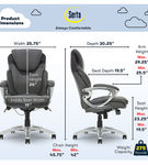 Serta - Bryce Bonded Leather Executive Office Chair - Gray