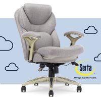 Serta - Upholstered Back in Motion Health & Wellness Manager Office Chair - Fabric - Light Gray