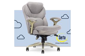 Serta - Upholstered Back in Motion Health & Wellness Manager Office Chair - Fabric - Light Gray