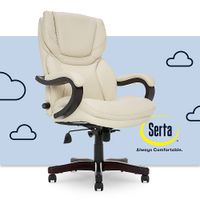 Serta - Conway Big and Tall Bonded Leather Bentwood Executive Chair - Ivory