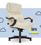 Serta - Conway Big and Tall Bonded Leather Bentwood Executive Chair - Ivory