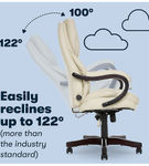 Serta - Conway Big and Tall Bonded Leather Bentwood Executive Chair - Ivory