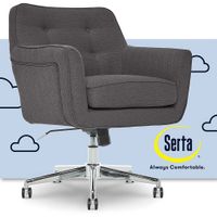 Serta - Ashland Memory Foam & Twill Fabric Home Office Chair - Graphite