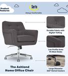 Serta - Ashland Memory Foam & Twill Fabric Home Office Chair - Graphite