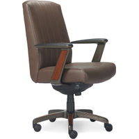 La-Z-Boy - Bennett Bonded Leather Executive High-Back Ergonomic Office Chair - Brown