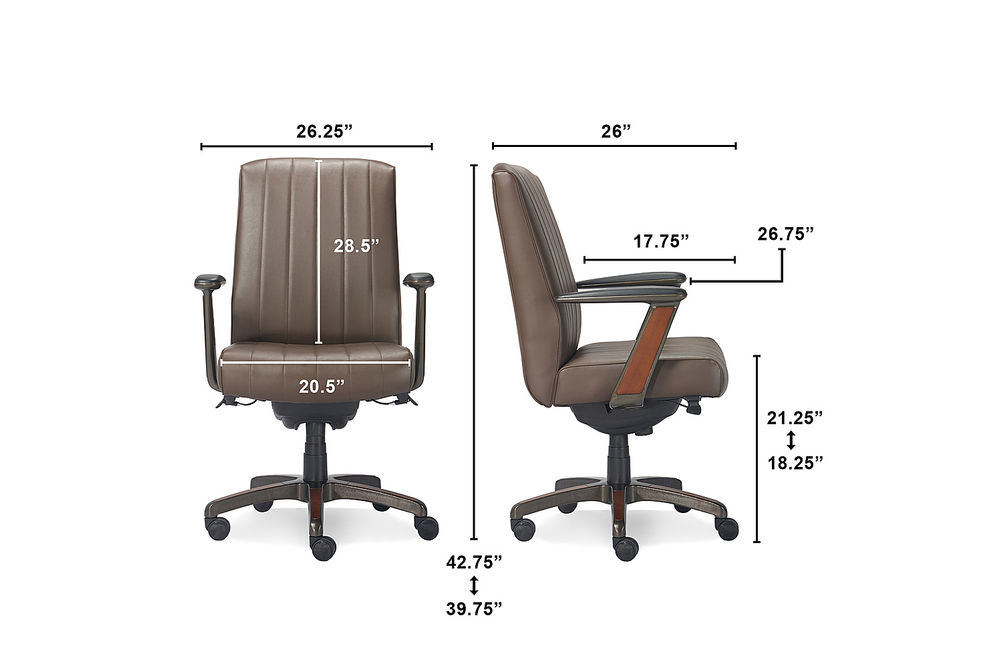 La-Z-Boy - Bennett Bonded Leather Executive High-Back Ergonomic Office Chair - Brown