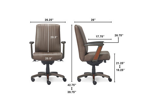 La-Z-Boy - Bennett Bonded Leather Executive High-Back Ergonomic Office Chair - Brown