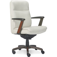 La-Z-Boy - Dawson Faux Leather and Wood Frame Executive Chair - White