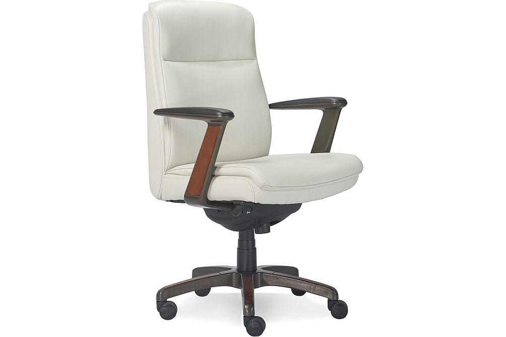 La-Z-Boy - Dawson Faux Leather and Wood Frame Executive Chair - White