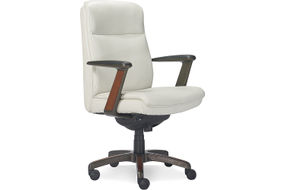 La-Z-Boy - Dawson Faux Leather and Wood Frame Executive Chair - White