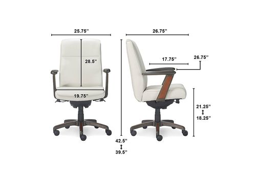 La-Z-Boy - Dawson Faux Leather and Wood Frame Executive Chair - White