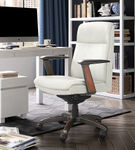 La-Z-Boy - Dawson Faux Leather and Wood Frame Executive Chair - White