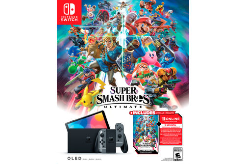 Nintendo Switch OLED Model Bundle: Super Smash Bros. Ultimate with 3-Month  Online Membership