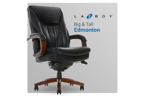 La-Z-Boy - Edmonton Big and Tall Bonded Leather Executive Office Chair - Black