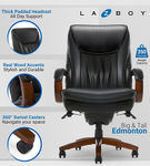 La-Z-Boy - Edmonton Big and Tall Bonded Leather Executive Office Chair - Black