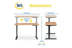 Serta - Creativity Electric Height Adjustable Standing Desk - Light Brown