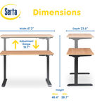 Serta - Creativity Electric Height Adjustable Standing Desk - Natural Wood
