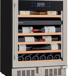 Wine Enthusiast - SommSeries2 46 Bottle Dual Zone with VinoView Display Shelving - Stainless Steel