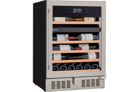 Wine Enthusiast - SommSeries2 46 Bottle Dual Zone with VinoView Display Shelving - Stainless Steel