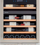 Wine Enthusiast - SommSeries2 46 Bottle Dual Zone with VinoView Display Shelving - Stainless Steel