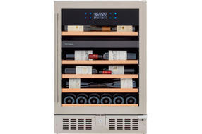 Wine Enthusiast - SommSeries2 46 Bottle Dual Zone with VinoView Display Shelving - Stainless Steel