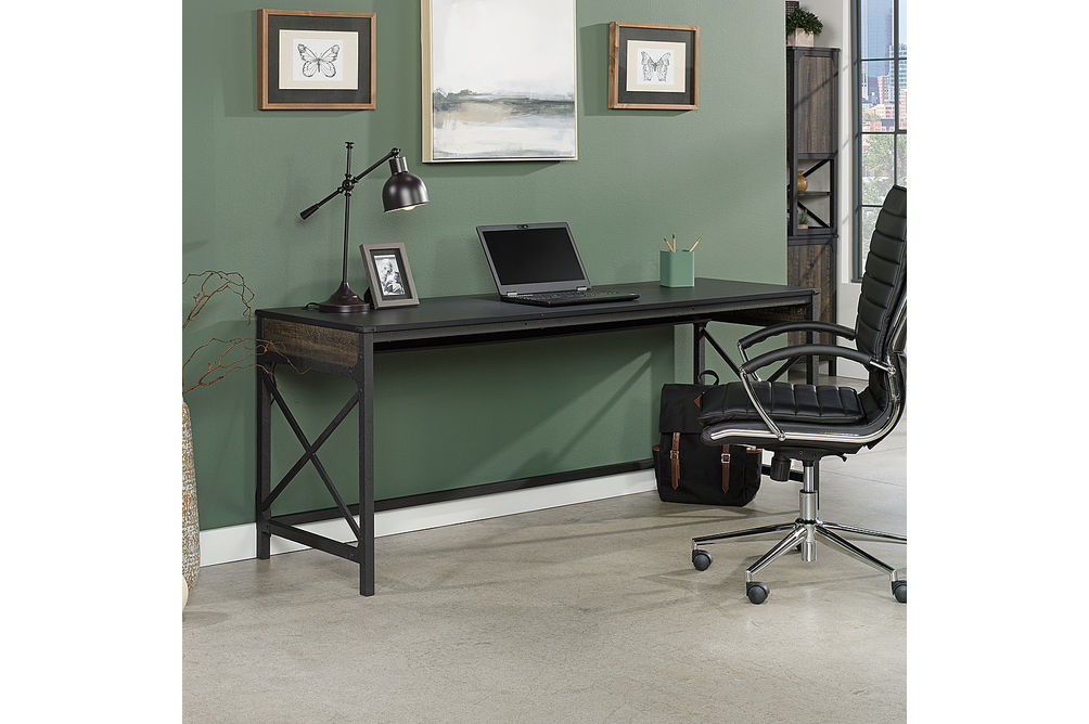 Sauder - Foundry Road 72x24 Table Desk Co - SGS Mixed Mat Carbon Oak