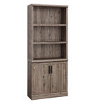 Sauder - Aspen Post 5-Shelf Library Bookcase w/ Doors - Pebble Pine