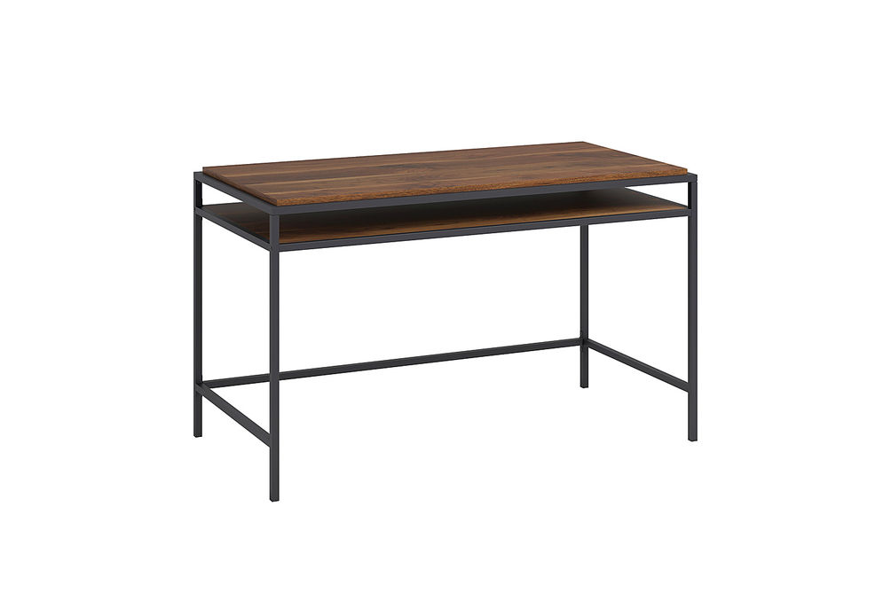 Sauder - Nova Loft Metal Frame Writing Desk with Shelf - Grand Walnut