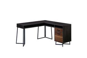 Sauder - Canton Lane L-Shaped Metal Base Computer Desk - Brew Oak