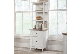 Sauder - Cottage Road Storage Tower Cabinet w/File Drawers - White