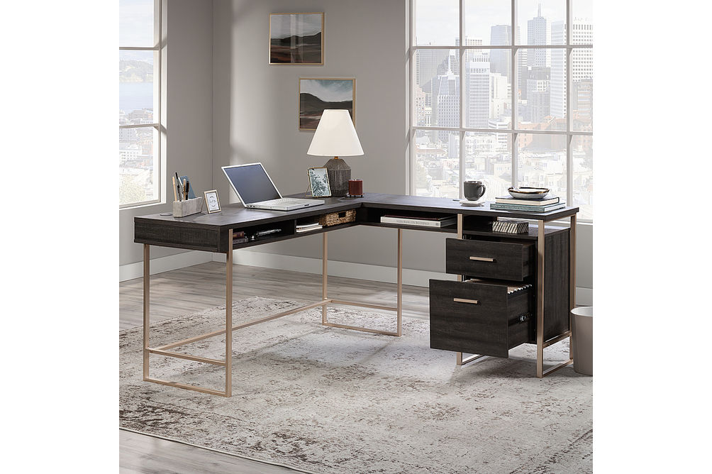 Sauder - Walter Heights L-Desk Bw - SGS Blade Walnut