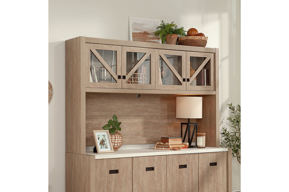 Sauder - Dixon City Large Hutch - Brushed Oak