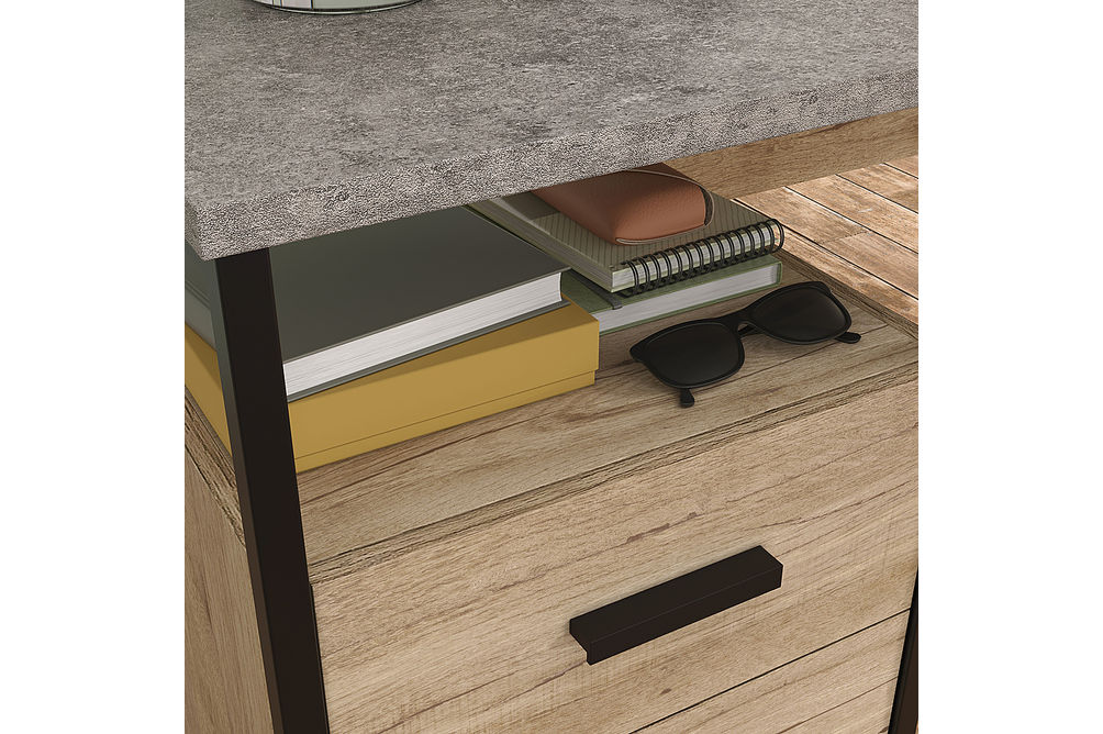 Sauder - Market Commons L-Desk Po - SGS Laminate Prime Oak