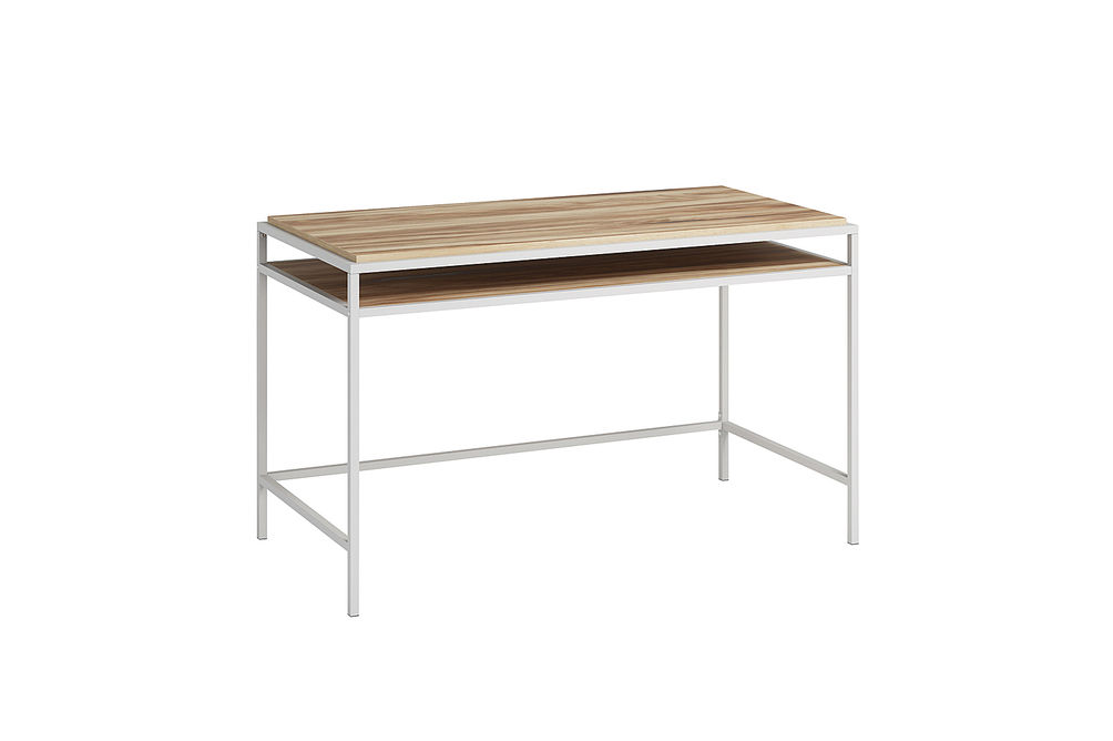 Sauder - Nova Loft Metal Frame Writing Desk with Shelf - Kiln Acacia