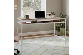 Sauder - Nova Loft Metal Frame Writing Desk with Shelf - Kiln Acacia