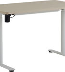 Steelcase - AMQ Sit-to-Stand Desk - White Base Light Oak Top