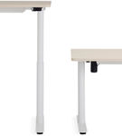 Steelcase - AMQ Sit-to-Stand Desk - White Base Light Oak Top